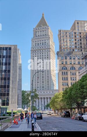 New York, il Thurgood Marshall United States Courthouse Building Foto Stock