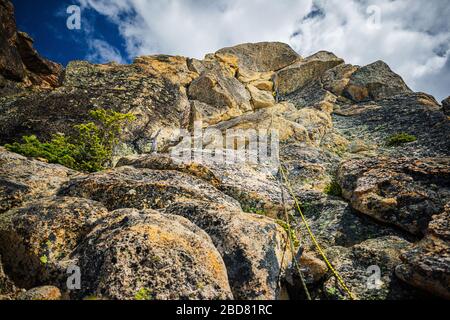 Arrampicata su roccia alpina al Washington Pass, WA USA Foto Stock