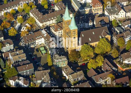 , centro della città di Schwelm con Cristo Chiesa, Christuskirche, 28.10.2014, vista aerea, Germania, Nord Reno-Westfalia, Ruhr Area, Schwelm Foto Stock