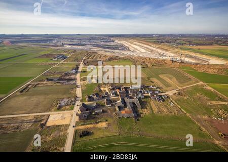 , Distretto abbandonato Pier, 24.02.2014, vista aerea, Germania, Nord Reno-Westfalia, basso Reno, Inden-Pier Foto Stock