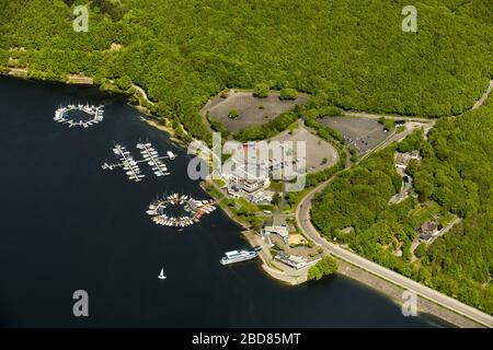 , marina sul lago Rursee in Hasenfeld, 11.05.2015, vista aerea, Germania, Renania settentrionale-Vestfalia, Eifel, Heimbach Foto Stock