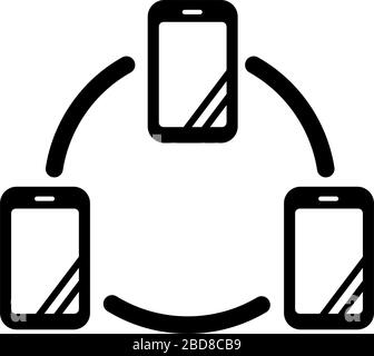 5G (comunicazione ad alta velocità di nuova generazione) icona piatta vettoriale / connessione simultanea Illustrazione Vettoriale