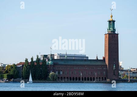 Il Municipio di Stoccolma, noto anche come Stockholms Stadshus, si trova a Stoccolma, Svezia, Europa Foto Stock