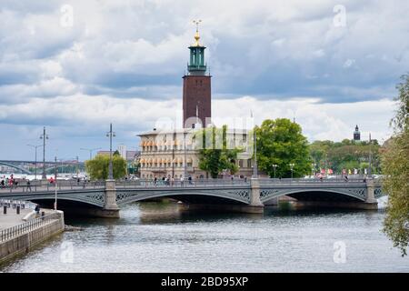 Il Municipio di Stoccolma, noto anche come Stockholms Stadshus, si trova a Stoccolma, Svezia, Europa Foto Stock