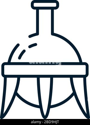 matraccio chimico sull'icona del supporto su sfondo bianco, stile linea, illustrazione vettoriale Illustrazione Vettoriale