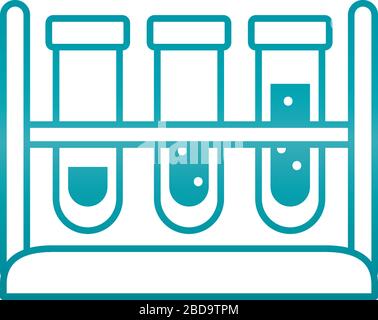 provette sull'icona del supporto su sfondo bianco, stile gradiente, illustrazione vettoriale Illustrazione Vettoriale