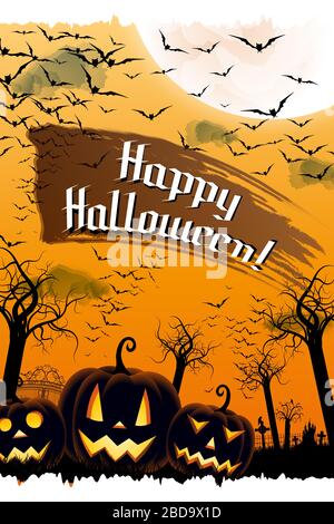 Banner/poster di Halloween felice Foto Stock