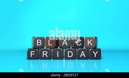 Concetto di sfondo del Black Friday con blocchi neri Foto Stock