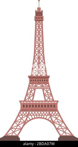 Torre Eiffel - Francia , Parigi / edifici di fama mondiale illustrazione vettoriale. Illustrazione Vettoriale