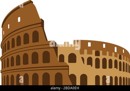 Colosseo - Italia, Roma / edifici di fama mondiale illustrazione vettoriale. Illustrazione Vettoriale