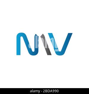 MV iniziale lettera Logo Design template vettoriale. Lettera astratta MV logo Design Illustrazione Vettoriale