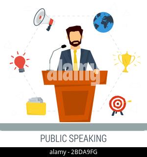 Altoparlante pubblico da tribune Illustrazione Vettoriale