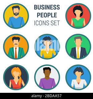 avatar a faccia maschio e femmina Illustrazione Vettoriale