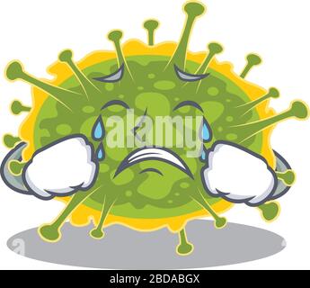 Cartoon personaggio design di insthoviricetes con un volto piangente Illustrazione Vettoriale