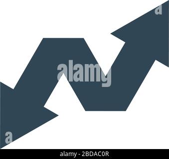 Design con logo a doppia freccia. Concetto di logo AU Letters. Identità aziendale del marchio. Illustrazione vettoriale in stock isolata su sfondo bianco. Illustrazione Vettoriale