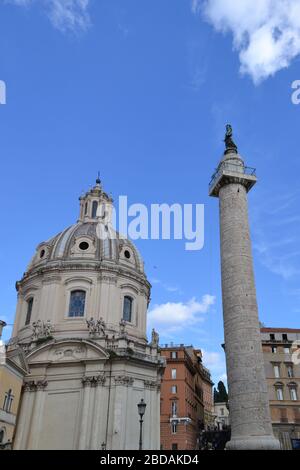 Colonna di Traiano a Roma Foto Stock
