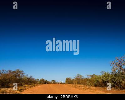 Il Gibb River Rd si incrocia con Fairfield-Leopold Downs Rd, il Kimberley Foto Stock