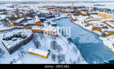 Vista invernale di Helsinki Finlandia. Foto Stock