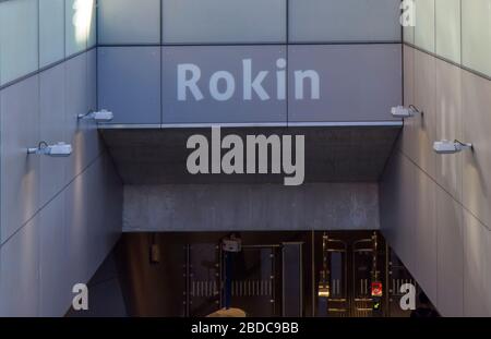 Stazione della metropolitana di Rokin ad Amsterdam Foto Stock
