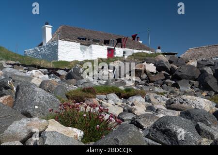 Gatliff Hebridean Trust Hostel sull'isola di Berneray. Le Ebridi esterne, Scozia Regno Unito. Foto Stock