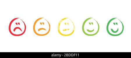 Valutazione disegnata a mano soddisfazione feedback emozioni illustrazione vettoriale EPS10 Illustrazione Vettoriale