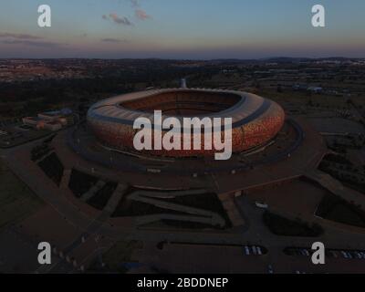 Foto aerea dello stadio FNB/Soccer City di Johannesburg, sede della finale della Coppa del mondo FIFA 2010 Foto Stock