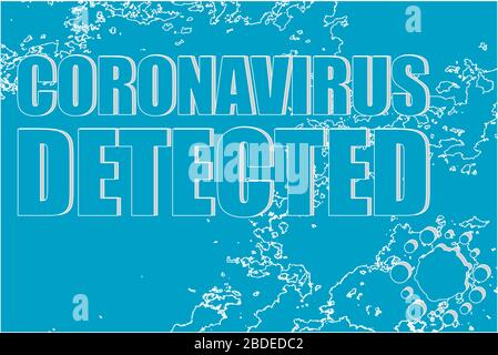 Il coronavirus ha rilevato parole su sfondo blu astratto. Contro Covid-19 Coronavirus. Concetto medico pandemico. Segni attenzione coronavirus. Foto Stock