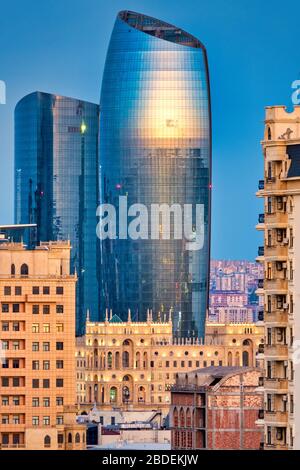 Baku Skyline, Azerbaigian Foto Stock