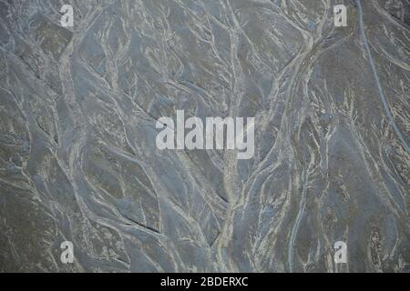 Fiume intrecciato sulla pianura delle guaine, volo in snowplane, Parco Nazionale di Aoraki/Mount Cook, Alpi del Sud, Canterbury, Isola del Sud, Nuova Zelanda Foto Stock