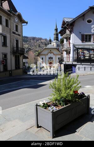 Eglise Saint-Gervais et Protais. Centro-ville. Saint-Gervais-les-Bains. Alta Savoia Francia Foto Stock