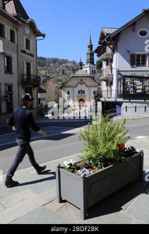 Eglise Saint-Gervais et Protais. Centro-ville. Saint-Gervais-les-Bains. Alta Savoia Francia Foto Stock