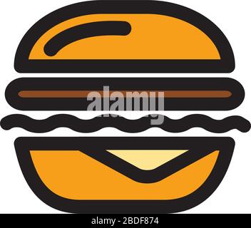 Hamburger con carne e formaggio Illustrazione Vettoriale