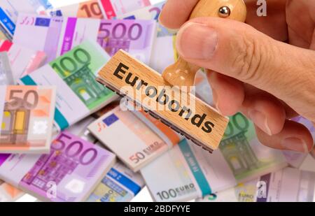 Eurobond oder Corona-bonds zur Finanzierung der Corona-Krise Foto Stock