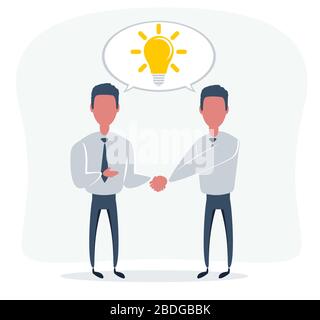 concetto creativo icona handshake per il business e la finanza. idea, team, affare migliore, lavoro di teame. Illustrazione Vettoriale