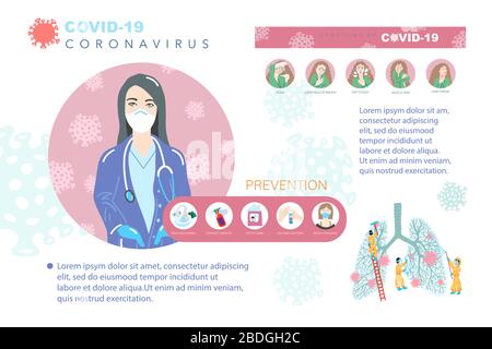 poster sulla prevenzione del coronavirus covid-19, stop pericoloso concetto di quarantena del virus Illustrazione Vettoriale