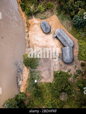 Comunità indigena shiwiar amazzonica, regione di Pastaza, Ecuador Foto Stock