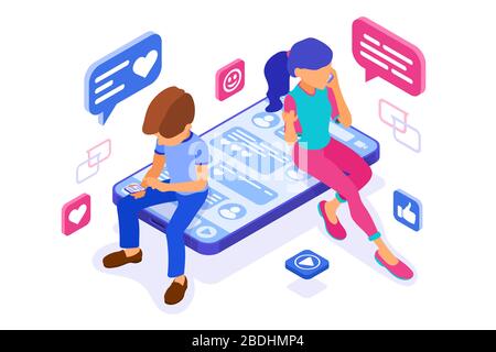 chat online incontri amicizia in social network Illustrazione Vettoriale