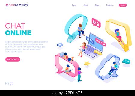 chat online incontri amicizia in social network Illustrazione Vettoriale