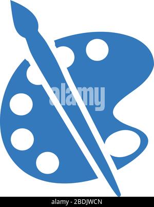 Paintbrush ben organizzato e completamente modificabile, icona tavolozza colori, arte, grafica grafica grafica vettoriale icona per qualsiasi uso come media di stampa, web, stock images, com Illustrazione Vettoriale