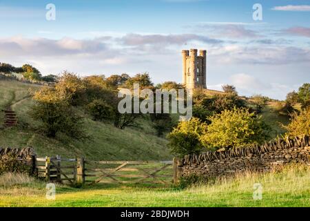 The Broadway Tower - una torre folly, vicino a Broadway, Worcestershire, Inghilterra, Regno Unito Foto Stock