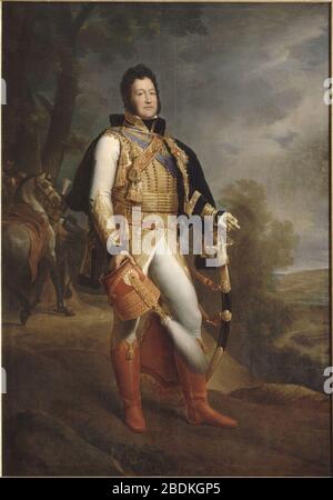 Gérard - Louis-Philippe Ier (1773-1850) duc d'Orléans en unie de colonel-général des Hussards (1817). Foto Stock
