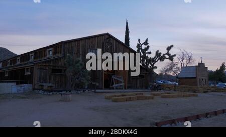 Famoso Pioneertown in California la sera - CALIFORNIA, STATI UNITI D'America - 18 Marzo 2019 Foto Stock