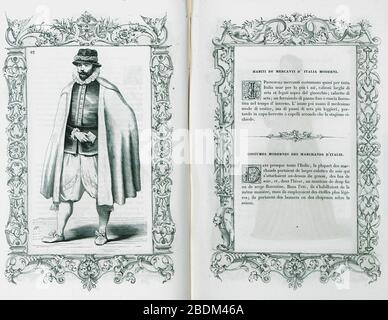 Habiti de mercanti d'Italia moderni - Vecellio Cesare - 1860. Foto Stock