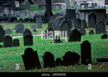 Il granaio di sepoltura, Boston National Historical Park, Massachusetts Foto Stock