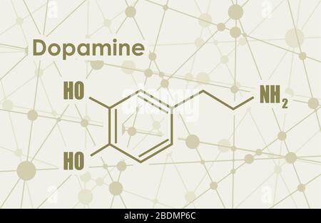Formula ormone della dopamina. Illustrazione Vettoriale
