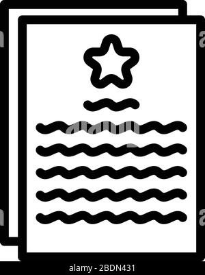 Icona rapporto contatto, stile contorno Illustrazione Vettoriale