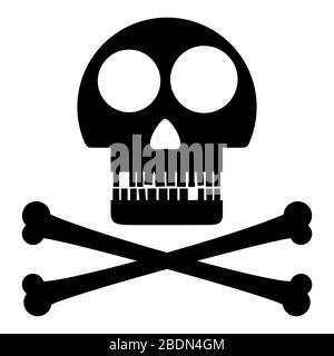 Illustrazione del cranio - bandiera pirata Foto Stock