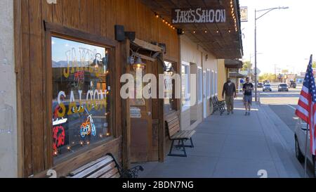 Jakes Wild West Saloon nello storico villaggio di Lone Pine - Lone Pine CA, Stati Uniti d'America - 29 Marzo 2019 Foto Stock