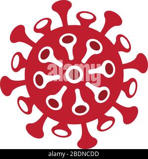 Coronavirus Covid-19 New China Virus colore rosso grafica vettoriale logo o icona Illustrazione Vettoriale