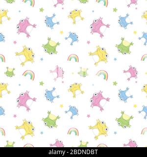 Modello bambino bambini di rana colorata Illustrazione Vettoriale